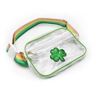 🍀Clear 9" St. Patrick's Day Shamrock Belt Bag 🍀